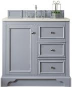 38 Inch Gray Single Sink Modern Bathroom Vanity White Marble