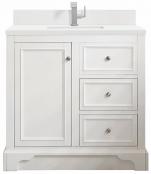 38 Inch Modern White Single Sink Bath Vanity White Quartz