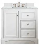 38 Inch Modern White Single Sink Bathroom Vanity Quartz