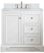 38 Inch White Single Modern Bathroom Vanity Pearl Quartz