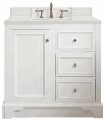 38 Inch White Single Sink Modern Bathroom Vanity Quartz Top