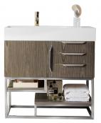 36 Inch Single Sink Bathroom Vanity in Ash Gray with Electrical Component