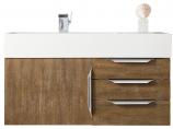 36 Inch Single Sink Bathroom Vanity in Latte Oak with Electrical Component
