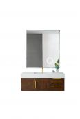 48 Inch Single Sink Bathroom Vanity in Coffee Oak with Radiant Gold Pulls