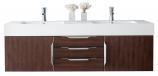 59 Inch Double Sink Bathroom Vanity in Coffee Oak with Electrical Component