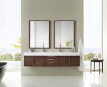73 Inch Double Sink Bathroom Vanity in Coffee Oak with Choice of Top