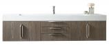 72 Inch Single Sink Bathroom Vanity in Ash Gray with Electrical Component