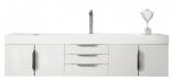 72 Inch Single Sink Bathroom Vanity in Glossy White with Electrical Component