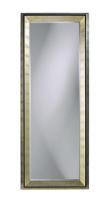 Detroit Rectangular Bright Silver Leaf with Black Accents Mirror