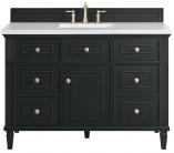 48 Inch Single Black Onyx Bathroom Vanity White Zeus Quartz