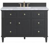 48 Inch Black Onyx Single Bathroom Vanity Carrara Marble Top