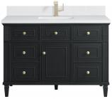 48 Inch Black Onyx Single Vanity with White Zeus Quartz Top