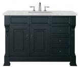 48 Inch Black Single Bathroom Vanity Pearl Quartz