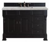 48 Inch Black Single Sink Bathroom Vanity Silver Quartz