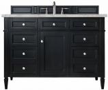 48 Inch Black Single Sink Bathroom Vanity Silver Quartz Top