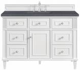 48 Inch Bright White Single Bathroom Vanity Charcoal Quartz