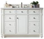 48 Inch Bright White Single Bathroom Vanity Pearl Quartz