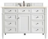 48 Inch Bright White Single Sink Bath Vanity Marfil Quartz