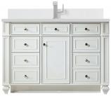 48 Inch Bright White Single Sink Bath Vanity White Quartz