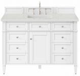 48 Inch Bright White Single Sink Bathroom Vanity Quartz Top