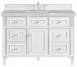 48 Inch Bright White Single Sink Vanity with Silver Quartz