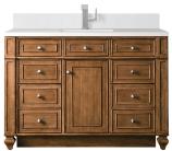 48 Inch Brown Single Sink Bathroom Vanity White Quartz