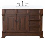 48 Inch Cherry Single Sink Bathroom Vanity White Quartz Top