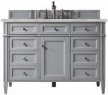 *48 Inch Gray Single Sink Bathroom Vanity Silver Quartz