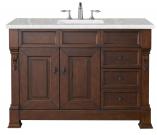 48 Inch Hand Carved Cherry Single Sink Bath Vanity Quartz