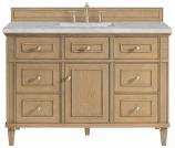 48 Inch Light Oak Single Bathroom Vanity with Silver Quartz