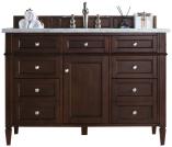 48 Inch Mahogany Single Sink Bathroom Vanity Carrara Marble