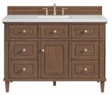 48 Inch Mid-Century Walnut Single Bath Vanity Arctic Fall Top