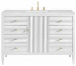 48 Inch Modern Bright White Single Sink Bathroom Vanity