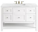 48 Inch Farmhouse White Single Sink Bath Vanity with Outlet
