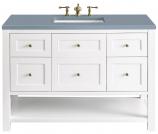 48 Inch Farmhouse White Single Bathroom Vanity with Outlet