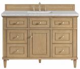 48 Inch Oak Single Sink Bathroom Vanity Pearl Quartz Top