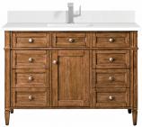 48 Inch Saddle Brown Single Sink Bath Vanity White Quartz