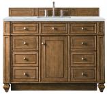 48 Inch Saddle Brown Single Sink Bathroom Vanity Quartz Top