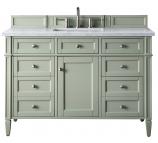 48 Inch Sage Green Single Vanity with Carrara Marble Top