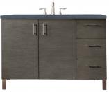 48 Inch Silver Oak Single Sink Bath Vanity Charcoal Quartz