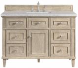 48 Inch Single Bathroom Vanity in Whitewashed Oak Quartz Top