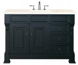 48 Inch Single Black Bathroom Vanity Marfil Quartz Top