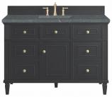 48 Inch Single Black Onyx Bathroom Vanity Bleu Quartz Top