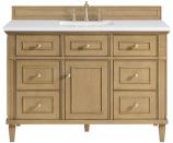 48 Inch Single Oak Bathroom Vanity with White Quartz Top