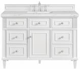 48 Inch Single Sink Bathroom Vanity in White with Quartz Top