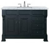 48 Inch Single Sink Black Bathroom Vanity Carrara Marble