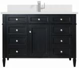 48 Inch Single Sink Black Onyx Bathroom Vanity White Quartz