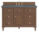 48 Inch Single Sink Mid-Century Walnut Vanity Bleu Quartz