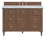 48 Inch Single Walnut Bathroom Vanity Carrara Marble Top