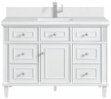 48 Inch Single White Bathroom Vanity with White Zeus Quartz